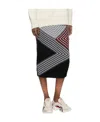 Stella Mccartney Stella By Stella Striped Patchwork Knit Midi Skirt In Black