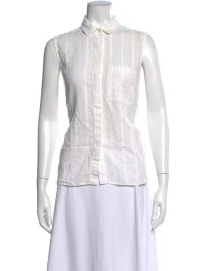 Pre-owned Stella Mccartney Striped Sleeveless Button-up Top In Neutrals