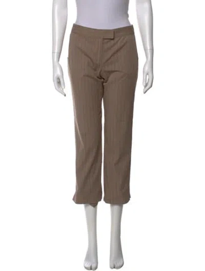 Pre-owned Stella Mccartney Striped Straight Leg Pants In Brown