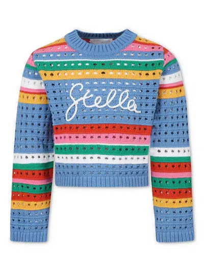 Stella Mccartney Kids' Striped Sweater In 蓝色
