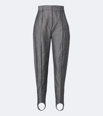 Stella Mccartney Striped Tapered Pants In Gray