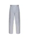 Stella Mccartney Oversized Mixed Stripe Cargo Trousers In Blue