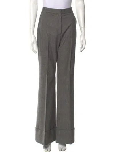 Pre-owned Stella Mccartney Striped Wide Leg Pants In Black