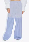 Stella Mccartney Striped Wide Leg Pants In Blue