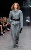 Stella Mccartney Striped Wool-tailoring Peplum Jacket In Gray