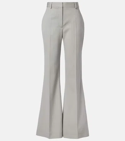 Stella Mccartney Striped Wool Wide-leg Pants In Gray