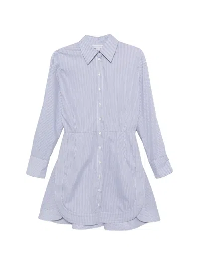 Stella Mccartney Stripe-pattern Shirt Mini Dress In Blue