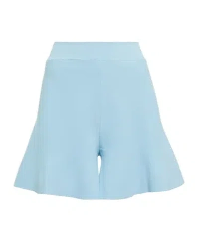 Stella Mccartney Strong Silhouette High-rise Shorts In Blue
