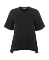 Stella Mccartney Strong Silhouette Short-sleeve Knitted Jumper In Black