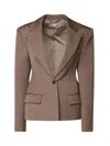 Stella Mccartney Sculpted Single-breasted Blazer In Mud