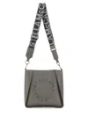 Stella Mccartney Structured Polyamide Shoulder Bag With Logo Design In Gray