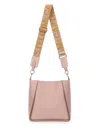 Stella Mccartney Structured Shoulder Bag With Embossed Logo In Pink