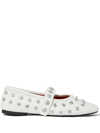 Stella Mccartney Stud-embellished Ballerinas In White