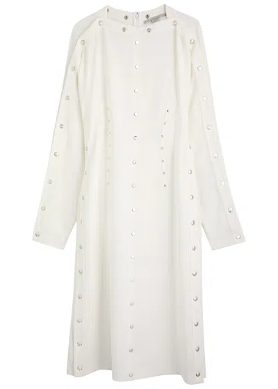 Stella Mccartney Stud-embellished Crepe Midi Dress In White