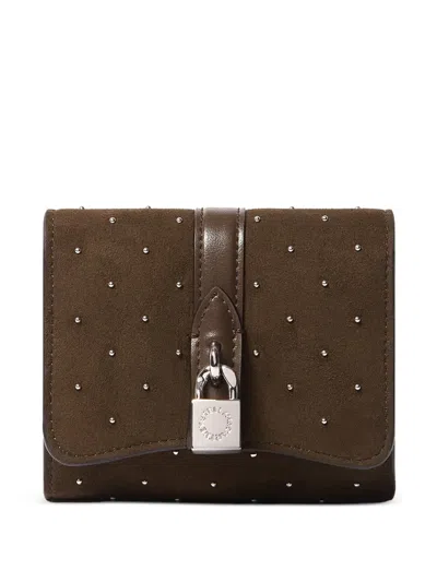 Stella Mccartney Stud-embellished Wallet In Brown