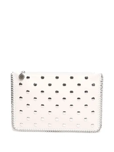 Stella Mccartney Stud-emebllished Clutch In 中性色