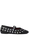 Stella Mccartney Ryder Vegan Embellished Mary Jane Ballerina Flats In Black
