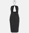 Stella Mccartney Studded Cutout Halterneck Midi Dress In Schwarz