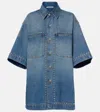 Stella Mccartney Studded Short-sleeve Denim Shirt In Blue
