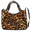 Stella Mccartney Studded Leoapard-print Tote Bag In Brown Cotton In Brown