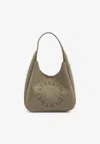 Stella Mccartney Studded Logo Suede Hobo Bag