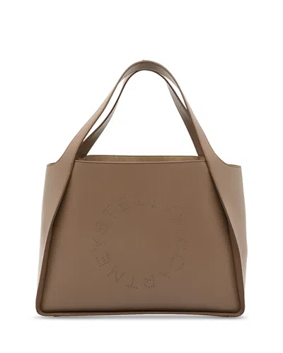 Stella Mccartney Studded Logo Tote In Gray