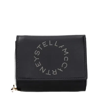 Stella Mccartney Studded Logo Wallet In Black