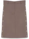 Stella Mccartney Studded Midi Skirt In Brown