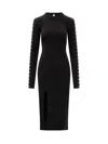 Stella Mccartney Studded Long Sleeve Midi Dress In Black