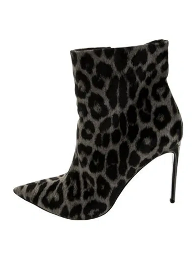 Pre-owned Stella Mccartney Suede Animal Print Boots In Grey