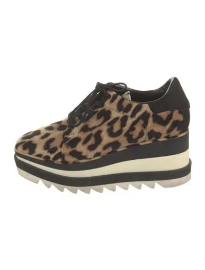 Pre-owned Stella Mccartney Suede Animal Print Chunky Sneakers In Brown