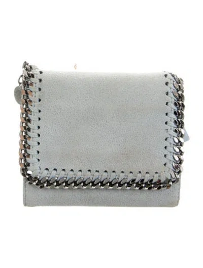 Pre-owned Stella Mccartney Suede Bifold Wallet In Blue