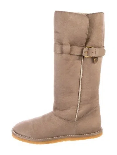 Pre-owned Stella Mccartney Suede Boots In Neutral