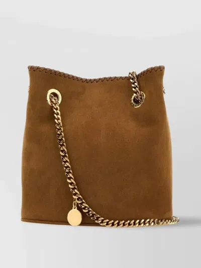 STELLA MCCARTNEY SUEDE BUCKET BAG CHAIN STRAP