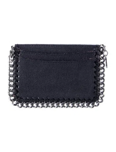 Pre-owned Stella Mccartney Suede Card Holder In Blue/silver