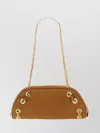 Stella Mccartney Suede Chain Strap Shoulder Bag In Neutral