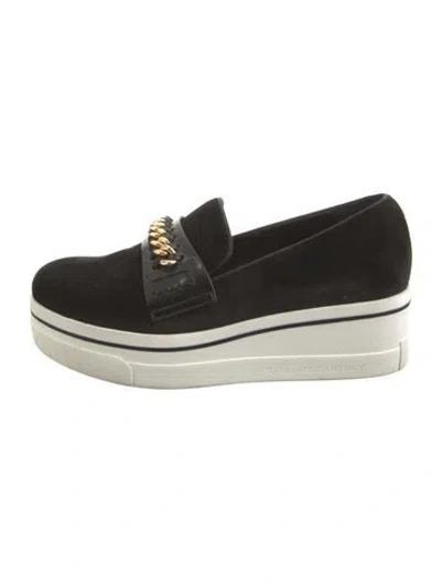 Pre-owned Stella Mccartney Suede Chain-link Accents Loafers In Black