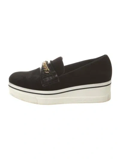 Pre-owned Stella Mccartney Suede Chain-link Accents Sneakers In Black
