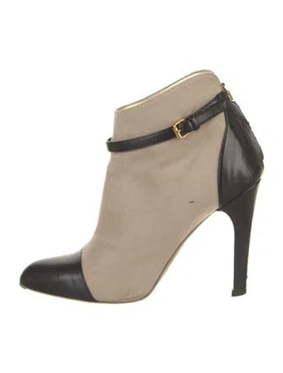 Pre-owned Stella Mccartney Suede Colorblock Pattern Boots In Neutral