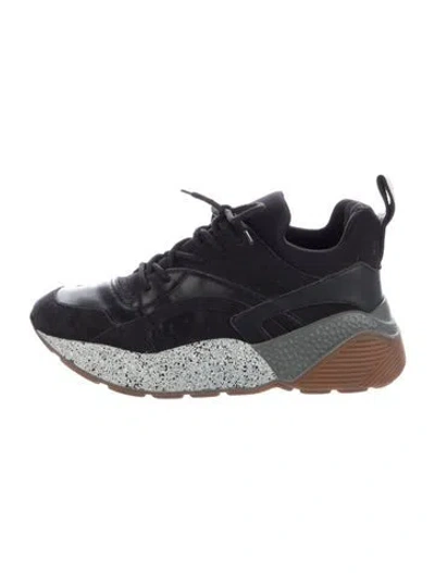Pre-owned Stella Mccartney Suede Colorblock Pattern Chunky Sneakers In Blue