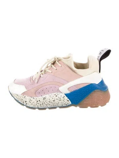 Pre-owned Stella Mccartney Suede Colorblock Pattern Chunky Sneakers In Neutral