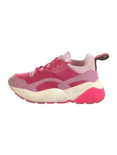 Pre-owned Stella Mccartney Suede Colorblock Pattern Chunky Sneakers In Pink