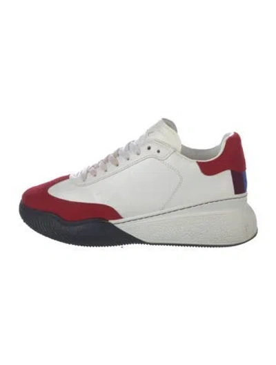 Pre-owned Stella Mccartney Suede Colorblock Pattern Chunky Sneakers In White