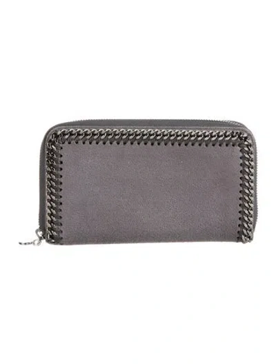 Pre-owned Stella Mccartney Suede Continental Wallet In Grey
