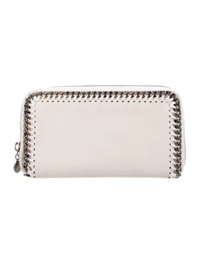 Pre-owned Stella Mccartney Suede Continental Wallet In Neutral