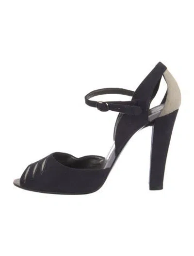 Pre-owned Stella Mccartney Suede D'orsay Pumps In Blue
