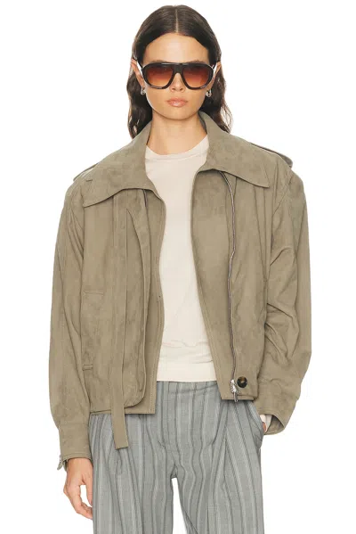 Stella Mccartney Suede Double Layer Jacket In Brown