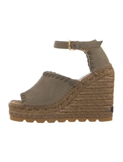 Pre-owned Stella Mccartney Suede Espadrilles In Green