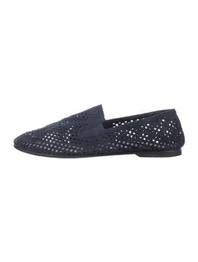 Pre-owned Stella Mccartney Suede Lace Pattern Loafers In Blue
