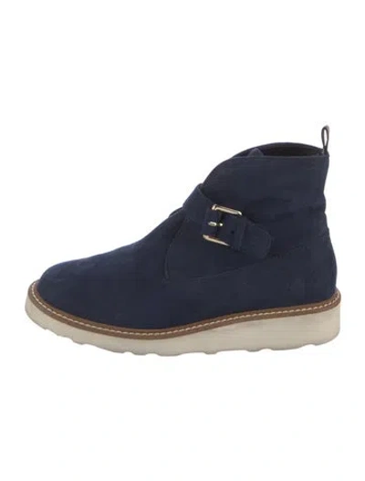 Pre-owned Stella Mccartney Suede Lace-up Boots In Blue